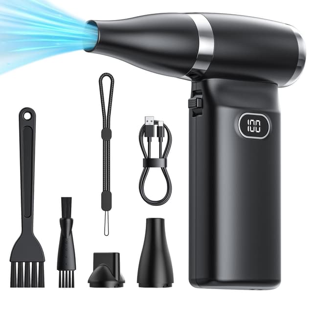 Druckluft Spray Staubgebläse Air Duster: 60 MPH Hochwindgeschwindigkeit Mini-Luftgebläse für Elektronik Tragbarer Computer Reiniger Hand Tastatur Reinigung Leistungsfähiger Stauber für Auto
