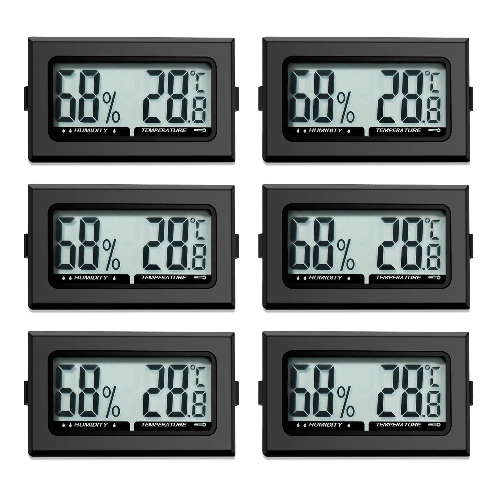 Digital Thermometer Innen Hygrometer Mini Hygrometer Thermometer Innen Reptilien Digitaler Hygrometer, für Büro, Küche, LCD-Thermometer Inkubator, Thermometer Gewächshaus (6)