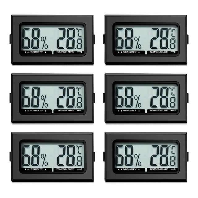 Digital Thermometer Innen Hygrometer Mini Hygrometer Thermometer Innen Reptilien Digitaler Hygrometer, für Büro, Küche, LCD-Thermometer Inkubator, Thermometer Gewächshaus (6)