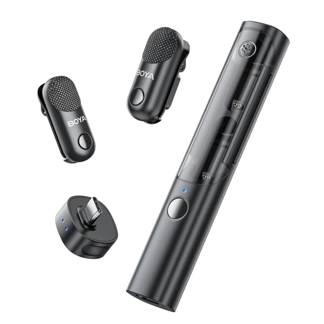 BOYA Magic Mikrofon für Handy(Ohne Ständer), Ansteck-, Handmikrofon, Tisch- und Kameramikrofon für iPhone 15/16 Serie, Mini-Lavalier-Mikrofon Wireless mit USB-C-Stecker, Ansteckmikrofon für Streaming BOYA Magic-05