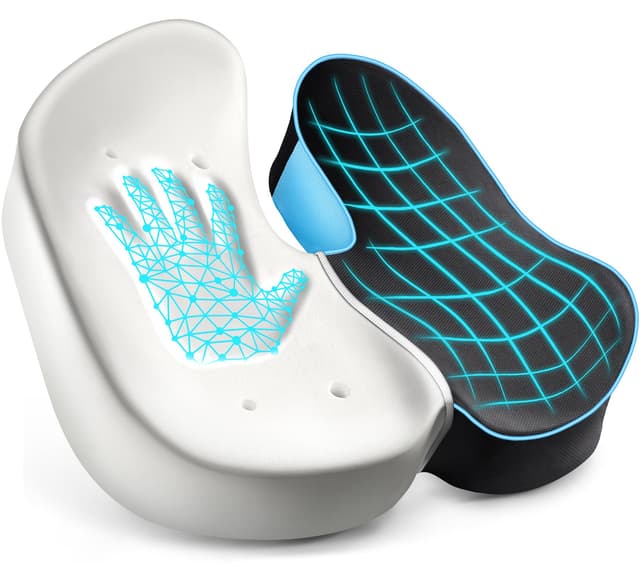POOTACK Ergonomisches Sitzkissen mit Memory Foam, für verbesserten Sitzkomfort, geeignet für Bürostühle, Schreibtische und Gaming-Stühle