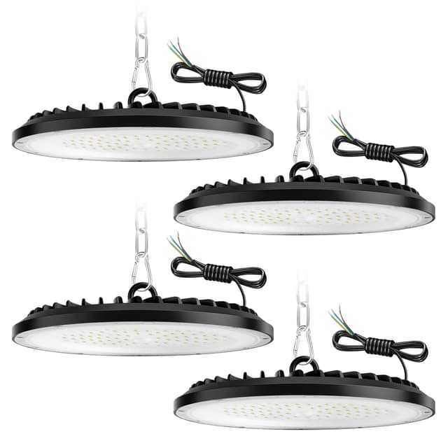 ZXICH UFO LED hallenstrahler,LED Werkstattlampe,IP65 Wasserdichte Industrielampe für Fabriken, Lagerhäuser,Garagen (4 Pack, 100W) 100W-4 Pack
