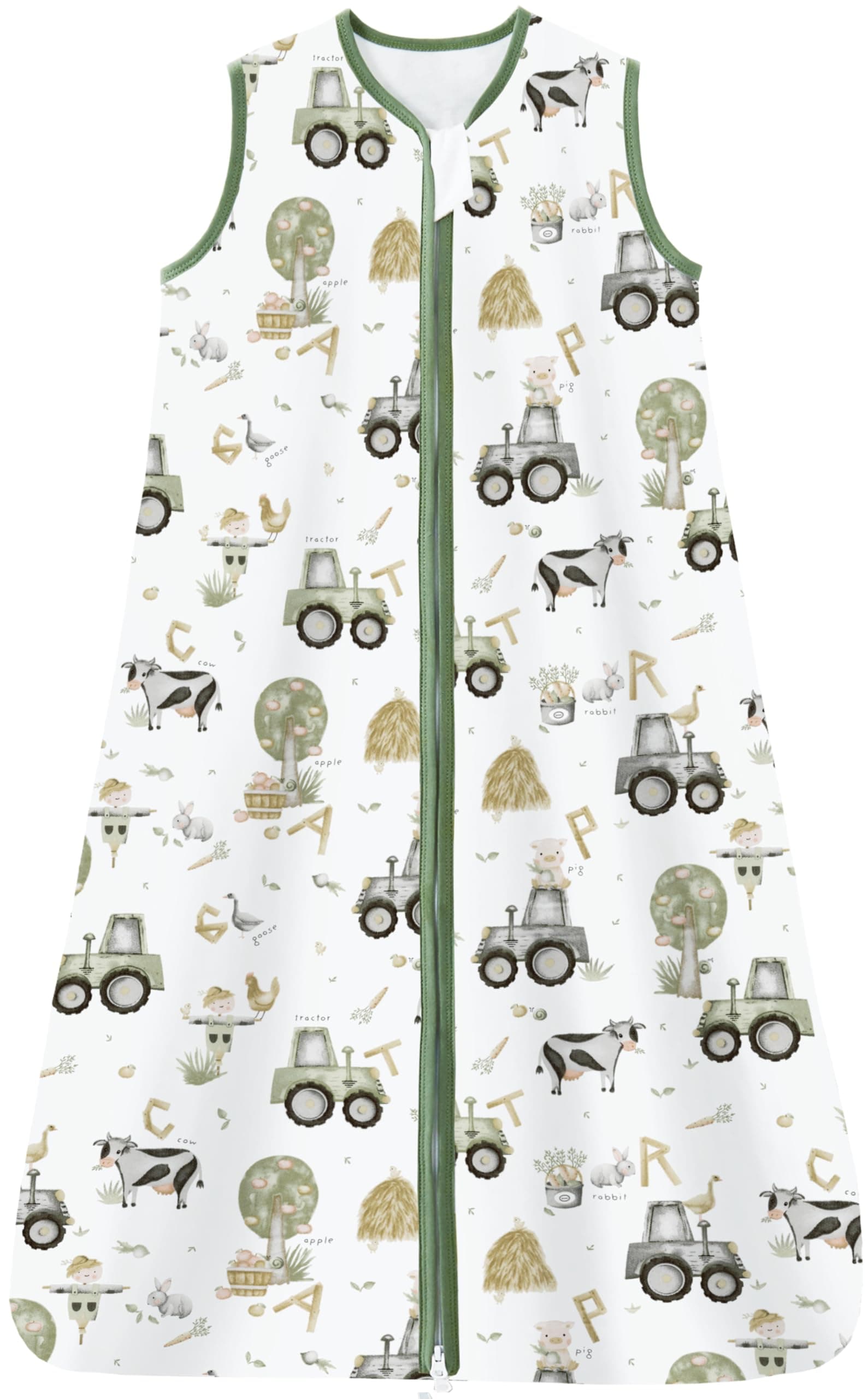 Chilsuessy Sommerschlafsack Baby Schlafsack Kleine Kinder Schlafanzug ohne Ärmel für Sommer und Frühling 100% Baumwolle, Happy Farm, 130/Baby Höhe 130-150cm