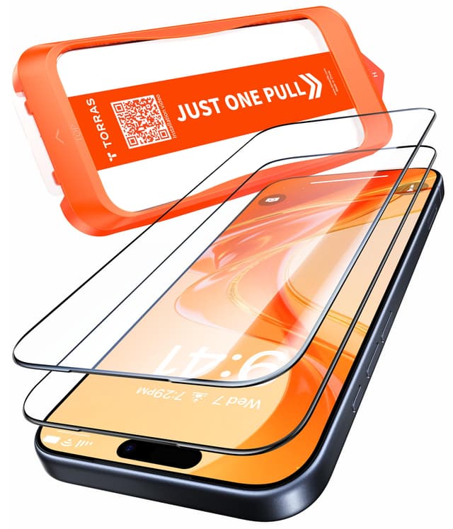 TORRAS für 17 Pro Max für Panzerglas [Top Schlagfestigkeit] Schutzfolie für 17 Pro Max Folie 9H+ Schutzglas [Full Screen], 0 Blasen & 0 Staub Montage, Kompatibel mit Hülle, 2 Stück