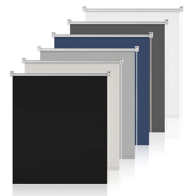 Sanfree Verdunkelungsrollo ohne Bohren Schwarz B110 x H120cm-Stoffbreite 105cm Thermorollo Sichtschutz Sonnenschutz Fenster Klemmrollos für Fenster ohne Bohren B110 x H120 cm Schwarz