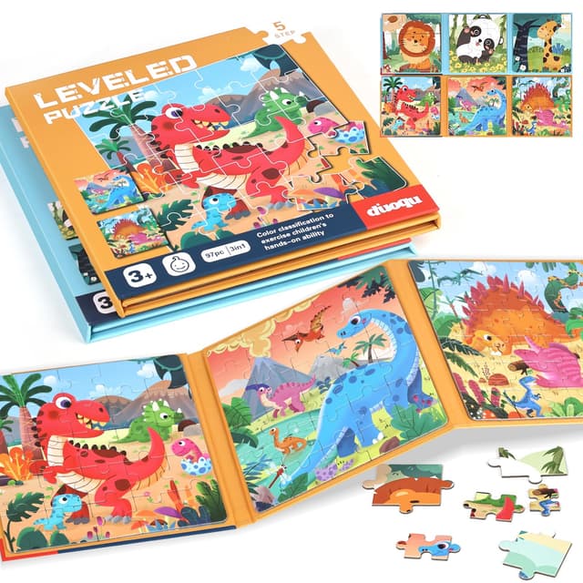 MOPUBZO Magnet Puzzle Ab 2 Jahre, 2er Set – Montessori Magnetbücher Für Kinder, Puzzle 15 Teile, Memory Ab 2 Jahre, Geschenk 2 3 4 5 6 Jahre Junge, Perfekt Für Reise & Zuhause