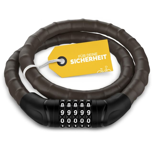 DANSI Panzerschloss Fahrrad I sicherer Diebstahlschutz mit 2 Schlüsseln I Fahrrad schloss, bike lock, Fahrradschloss, Fahrradschlösser, E-Bike (Fahrradschloss mit Zahlenkombination, 20 x 1000 mm) 20 x 1000 mm Fahrradschloss mit Zahlenkombination