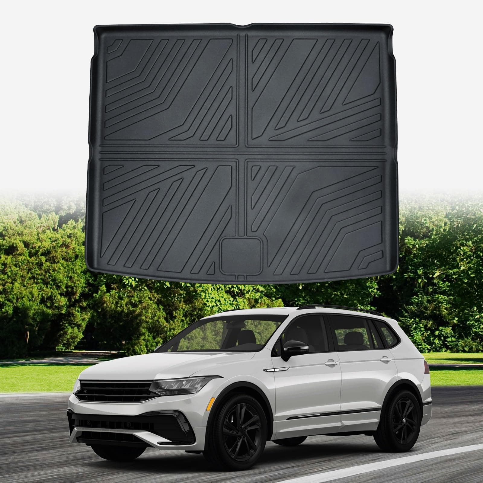 ECOZEN kofferraumwanne für VW Tiguan 3 2024 2025 TPE Allwetter oberen Kofferraumwanne Original 3D-Scan Kofferraummatte, 3-lagiges Gummi, wasserdicht Hohe Passform, Hoher Rand Laderaumwanne VW Tiguan 3 Kofferraummatte Tiguan 3 -Obere Kofferraummatte