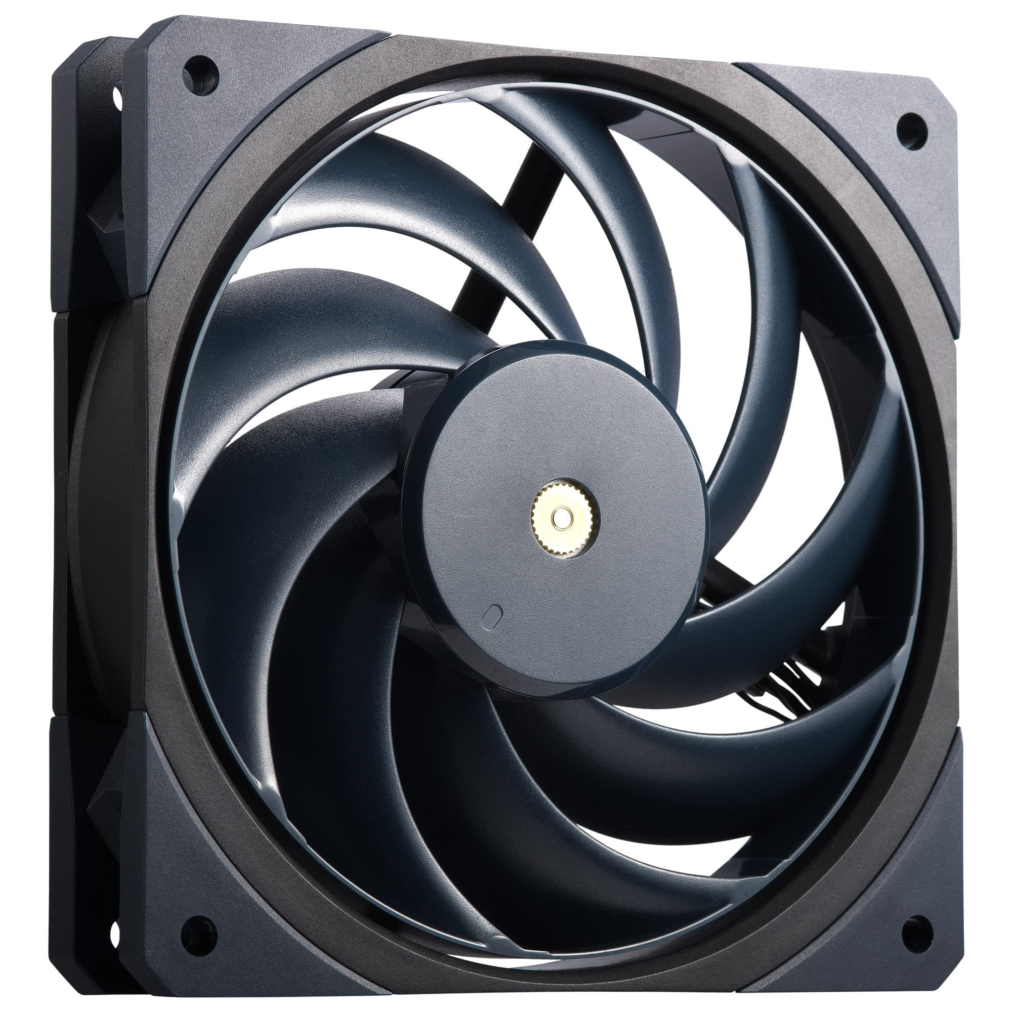 Cooler Master Mobius 120 OC Gehäuselüfter – Ringblatt-Design (PWM), Lüftergeschwindigkeitsschalter, Anti-Vibrationsdämpfer, zwei Kugellager, Metallmotornabe (max. 88,1 CFM, 4,75 mmH2O, 39,3 dBA) Black 120mm OC