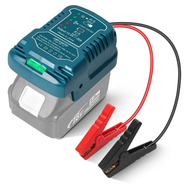 QUPERR Auto Starthilfe Kompatibel mit Makita 18V Akku – Tragbares Starthilfegerät & Powerbank Adapter, 12V Batterie Starthilfe, ideal für Pannenhilfe, Camping & Winterstart (Akku Nicht Inbegriffen)