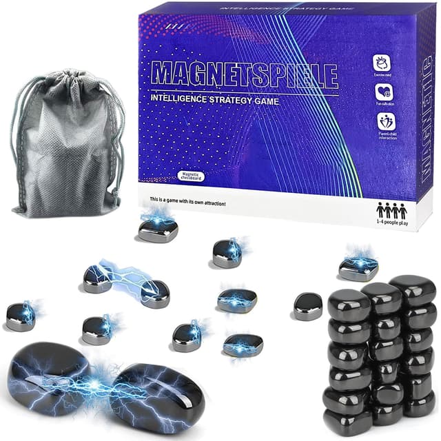 YKHSUAOU Magnetspiel, Magnetisches Schachspiel, Magnetsteine, Magnet Spiel, Magnetic Spiel, Magnetschach, Tisch-Magnet, Reisespiele für Familientreffen