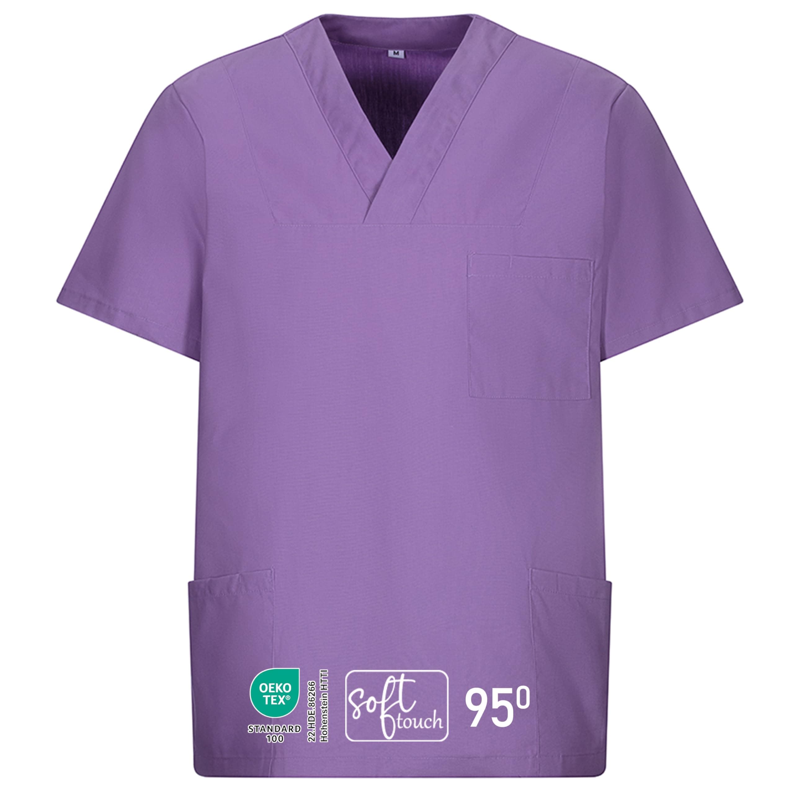 EXNER Unisex Schlupf-Kasack, OP-Kasack, Hosen-Kasack, in 16 Farben lieferbar Lila L