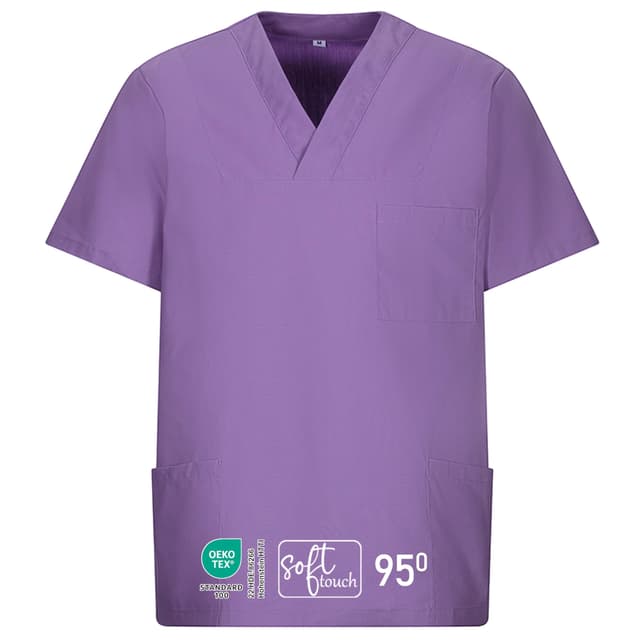 EXNER Unisex Schlupf-Kasack, OP-Kasack, Hosen-Kasack, in 16 Farben lieferbar Lila L