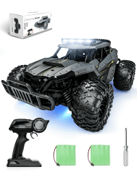Tecnock Ferngesteuertes Auto 1:16 mit Scheinwerfer und Fahrgestellbeleuchtung, All Terrain Off Road RC Monstertruck 2,4GHz Spielzeug, 2 Akku für 60 Min. Laufzeit - Geschenk für Erwachsene Kinder Angebot bei HelloDeals