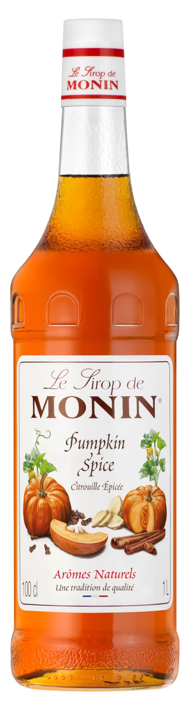 Monin Sirup Pumpkin Spice (1 x 1,0l) - Aromatischer Kürbisgewürz Sirup für Pumpkin Spice Latte - Kaffee und Cocktails - Herbst Getränke - ohne künstliche Zusätze 1 l (1er Pack)