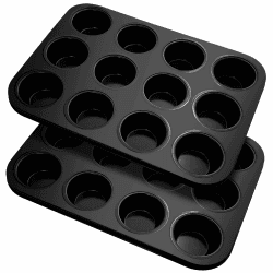 Fousenuk Muffinform, 2er-Pack Karbonstahl Muffinblech für 12 Muffins, Antihaftbeschichtet Backform, Muffinform Blech, Muffinblech 12er, form Muffinbackformen Backblech Angebot bei HelloDeals