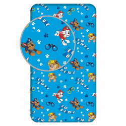 Paw Patrol Spannbettlaken für Kinder, 90 x 200 cm, offizielle Paw Patrol Bettwäsche, weiche und atmungsaktive Baumwolle, rutschfestes Spannbetttuch für Kinderbetten, lebendig und bequem für Jungen und Angebot bei HelloDeals