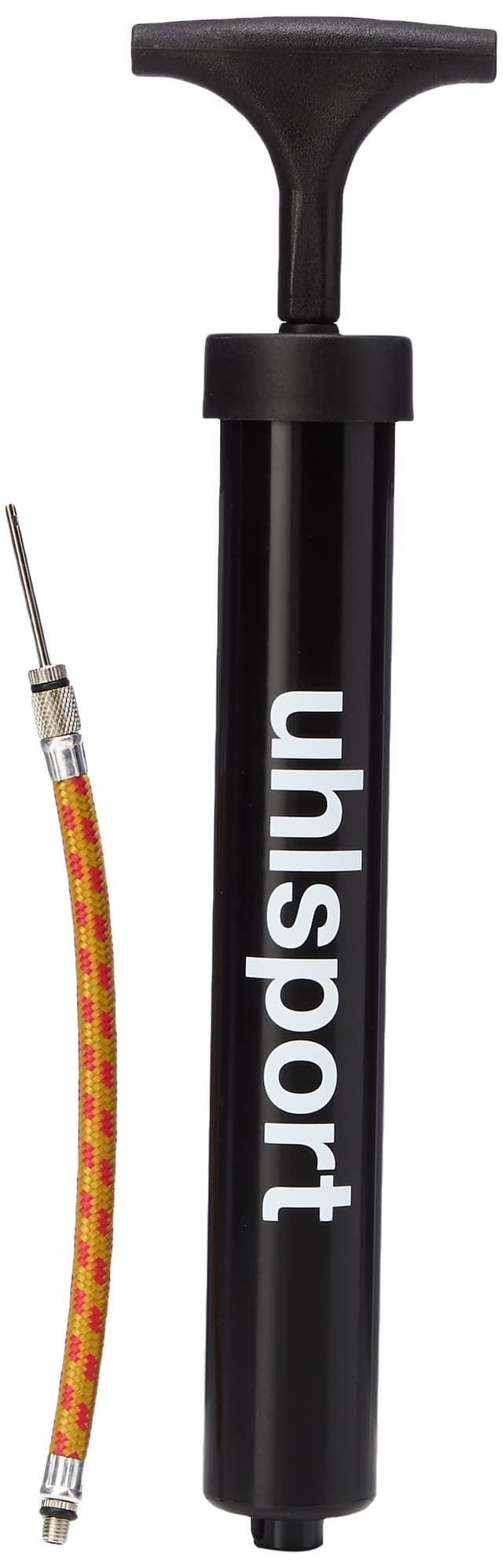 uhlsport Ballpumpe klein (6"), für Fußball, Volleyball & Co., kompakte Luftpumpe mit flexibler Verlängerung, ideale Pumpe für unterwegs, 100118701, Schwarz einzeln Single