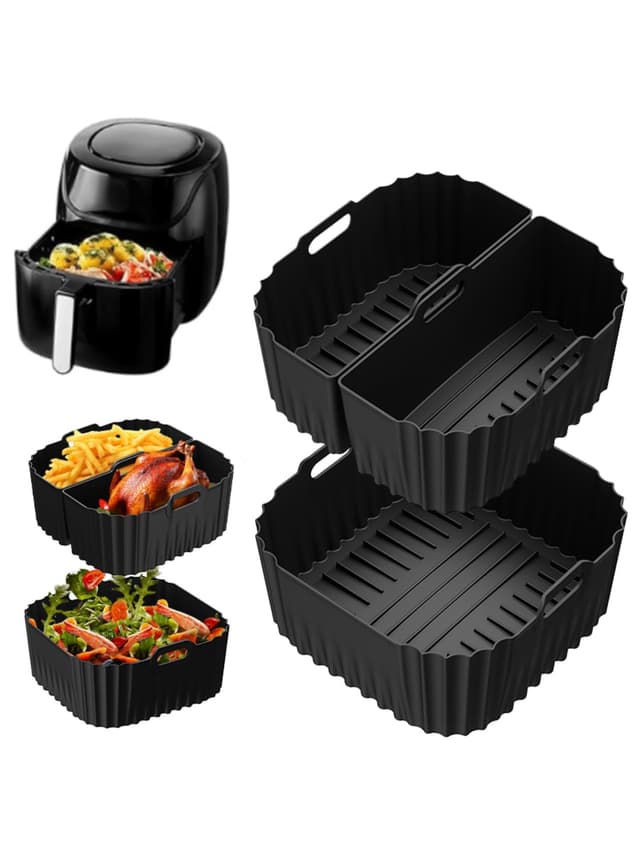 Xaarmonex Silikonform Heißluftfritteuse für Russell Hobbs Air Fryer XXL 8L 27170-56, 3 Stück Airfryer Silikonform für Russell Hobbs Silikon Einsätze,Airfryer Accessories Liners Silikon