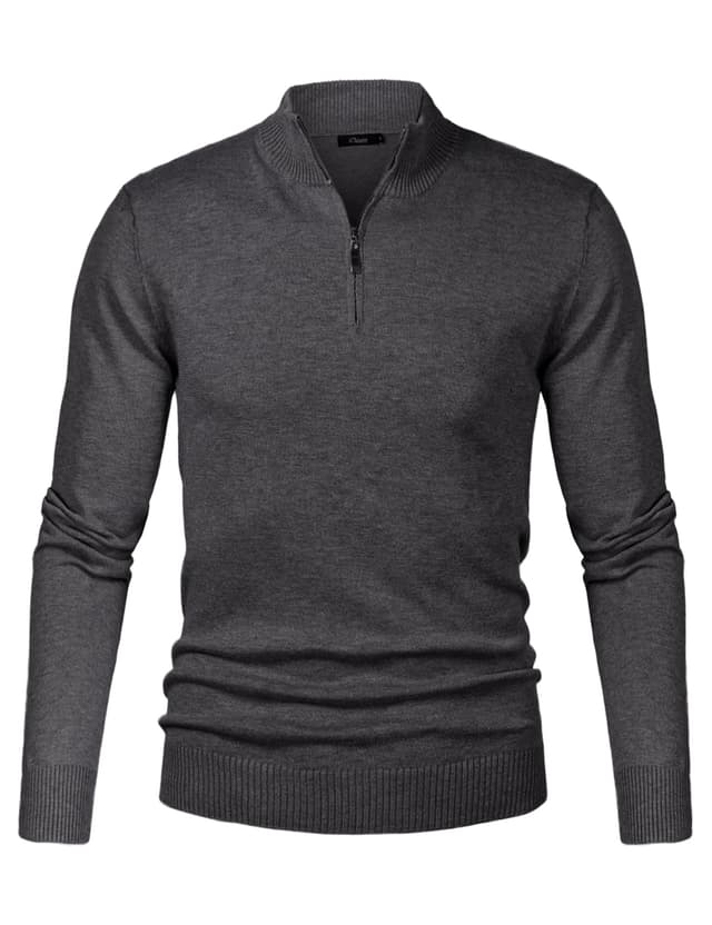 iClosam Pullover Herren mit 1/4 Reißverschluss am Hals geeignet für Herbst und Winter Innenbekleidung/Oberbekleidung Baumwolle
