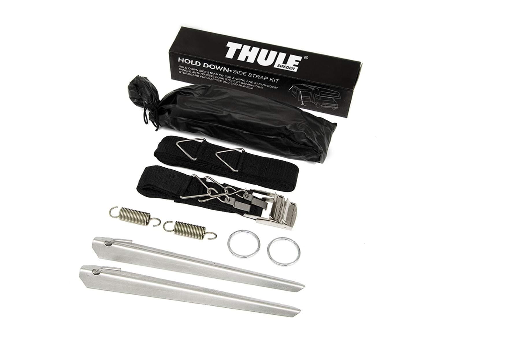 Thule Sturmverspannung Hold Down Side Strap Kit, Schwarz, kompatible mit Caravan Single
