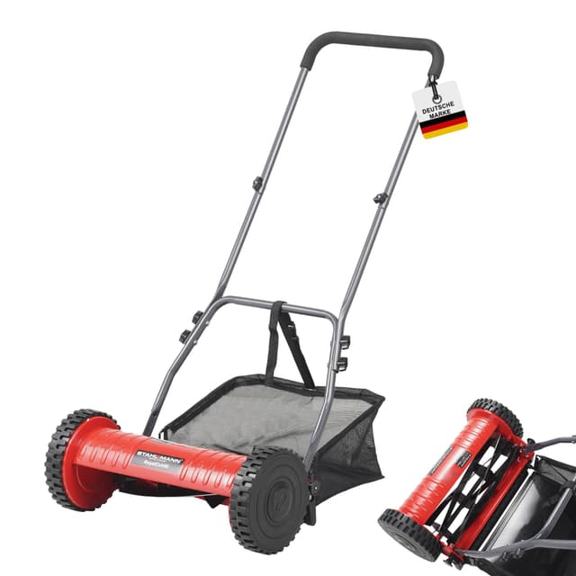 STAHLMANN Spindelmäher RoyalCut – Rasenmäher mit 40 cm Schnittbreite, 32 Liter Fangkorb, 4-stufige Schnitthöheneinstellung – Handrasenmäher manuell - leise und umweltfreundlich 40cm