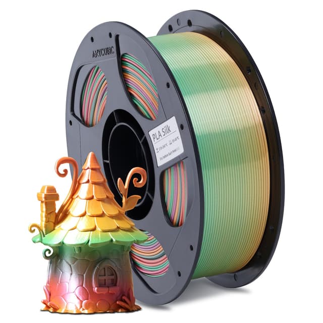 ANYCUBIC Silk Rainbow PLA Filament, Seide Filament 1,75mm, Kontrollierbarer Glanz 3D Drucker Filament, Seidentexturen Prächtige Farbe 1KG Silk Regenbogen