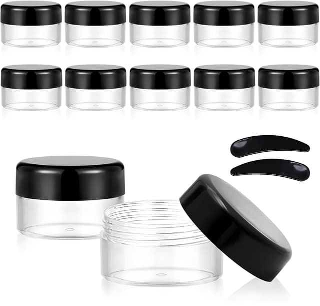 GAUATO 12 Stück Döschen 20ml, Plastik Cremedosen zum Befüllen, Leere Tiegel Transparent Salbendosen, Cremetiegel mit Deckel Mini Dosen Reise Tiegeldosen, für Lippenbalsam, Creme, Kerzen, Kosmetik