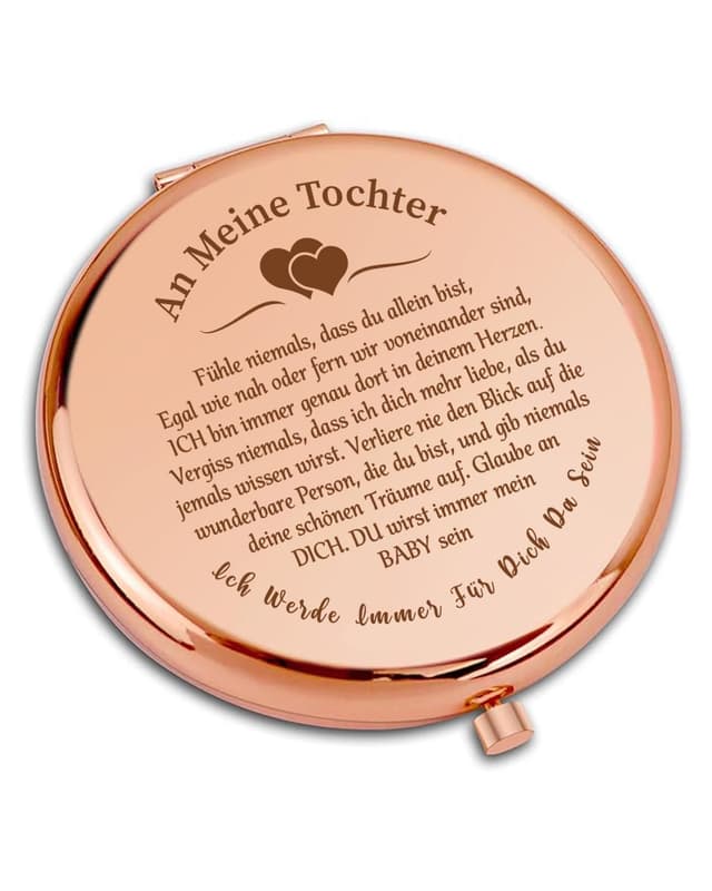 VivaJoy Geschenk für Tochter - Tochter Geschenke von Mama, kompakter Make-up-Spiegel, Geschenk für Tochter, Beste Tochter Geschenke, zum 18. Geburtstag Mädchen und Hochzeitstag Tochter-01