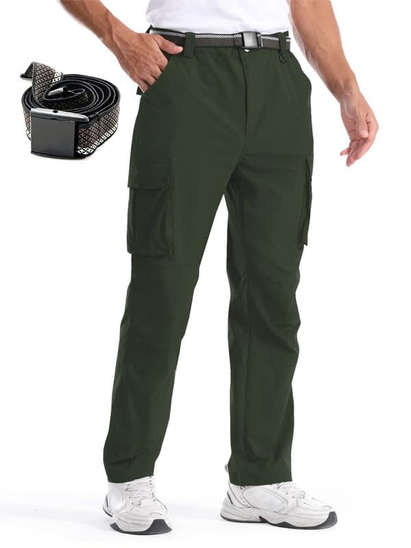 BondiTrekk Herren Wanderhose, schnell trocknende leichte Outdoorhose, elastische und Wasserabweisende Arbeitshose für Outdoor Aktivitäten Frühling/Sommer Dünner Stil Frühling/Sommer Dünner Stil Military Green XL