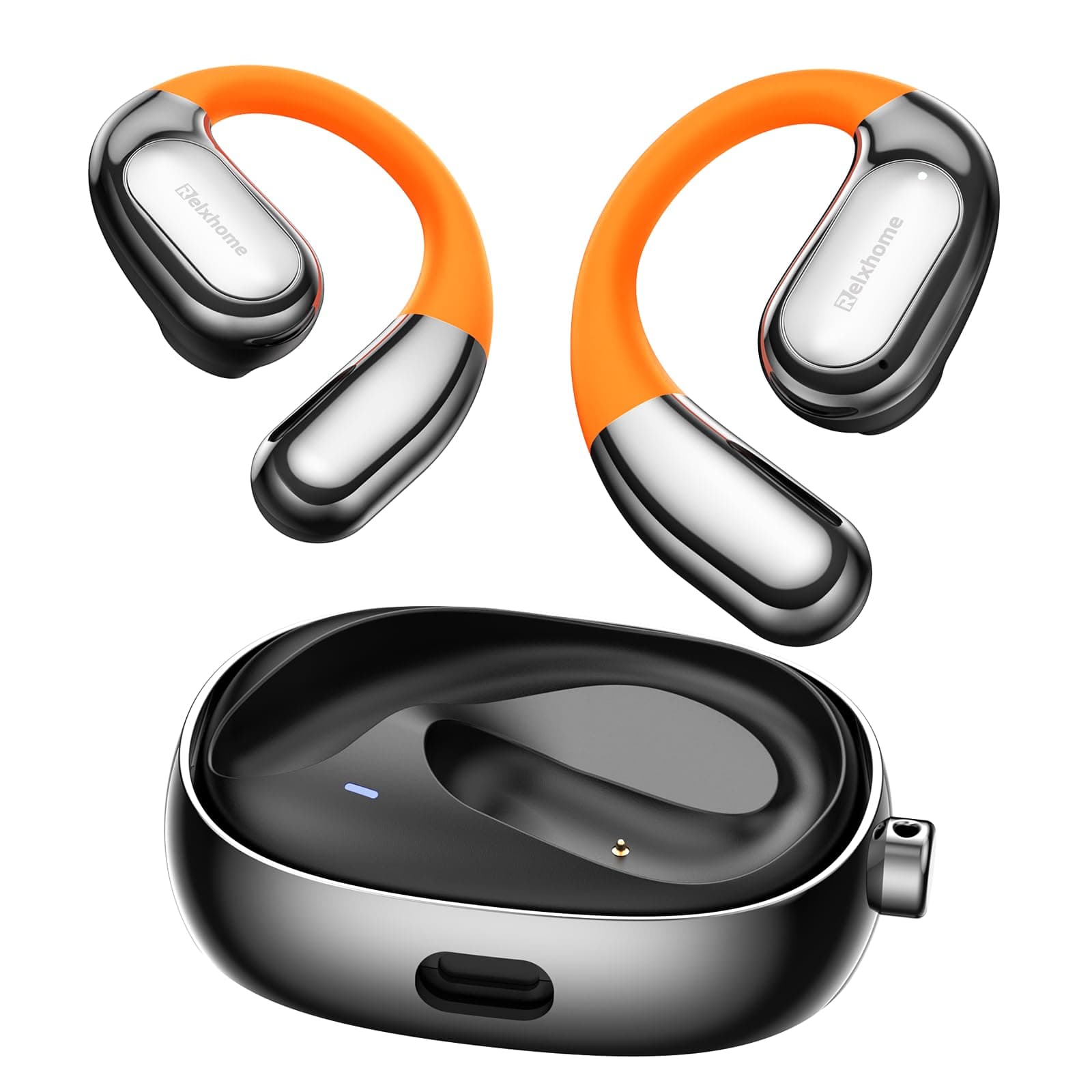 Relxhome AI Kopfhörer Übersetzer, 3-in-1Echtzeit Sprachübersetzer Kopfhörer 150 Sprachen mit App, 5 Übersetzungsmodi, 60H Bluetooth 5.4 Übersetzer Kopfhörer für Studium, Reisen Orange