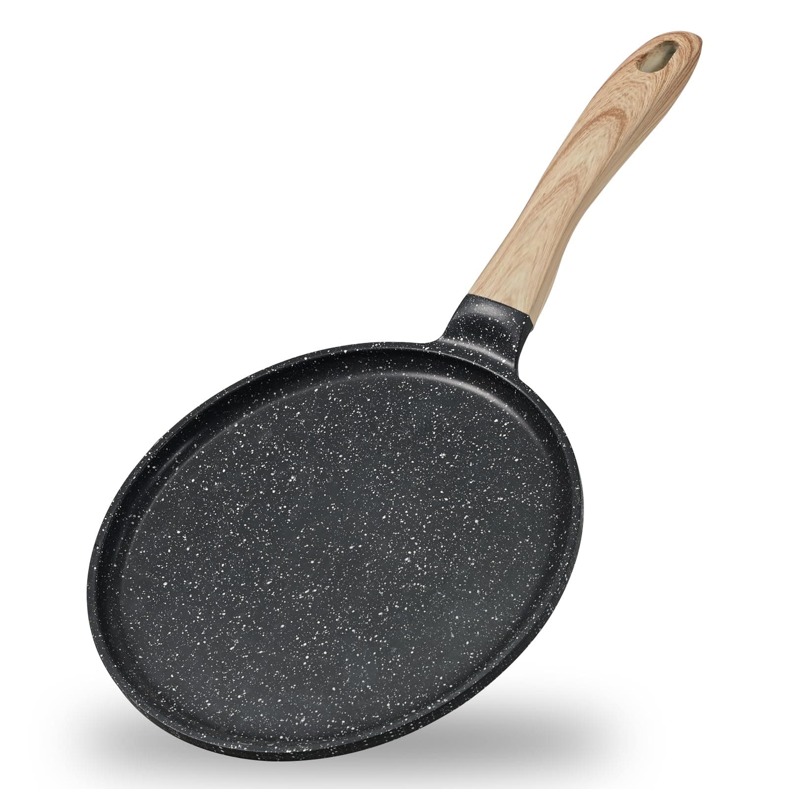 JEETEE Crepe Pfanne 24cm, Granit-Antihaftbeschichtung Pancake Pfanne, Bakelitegriff, Kompatibel Mit Allen Herden und Induktionskochern, PFOA Frei, Grau Grau 24CM