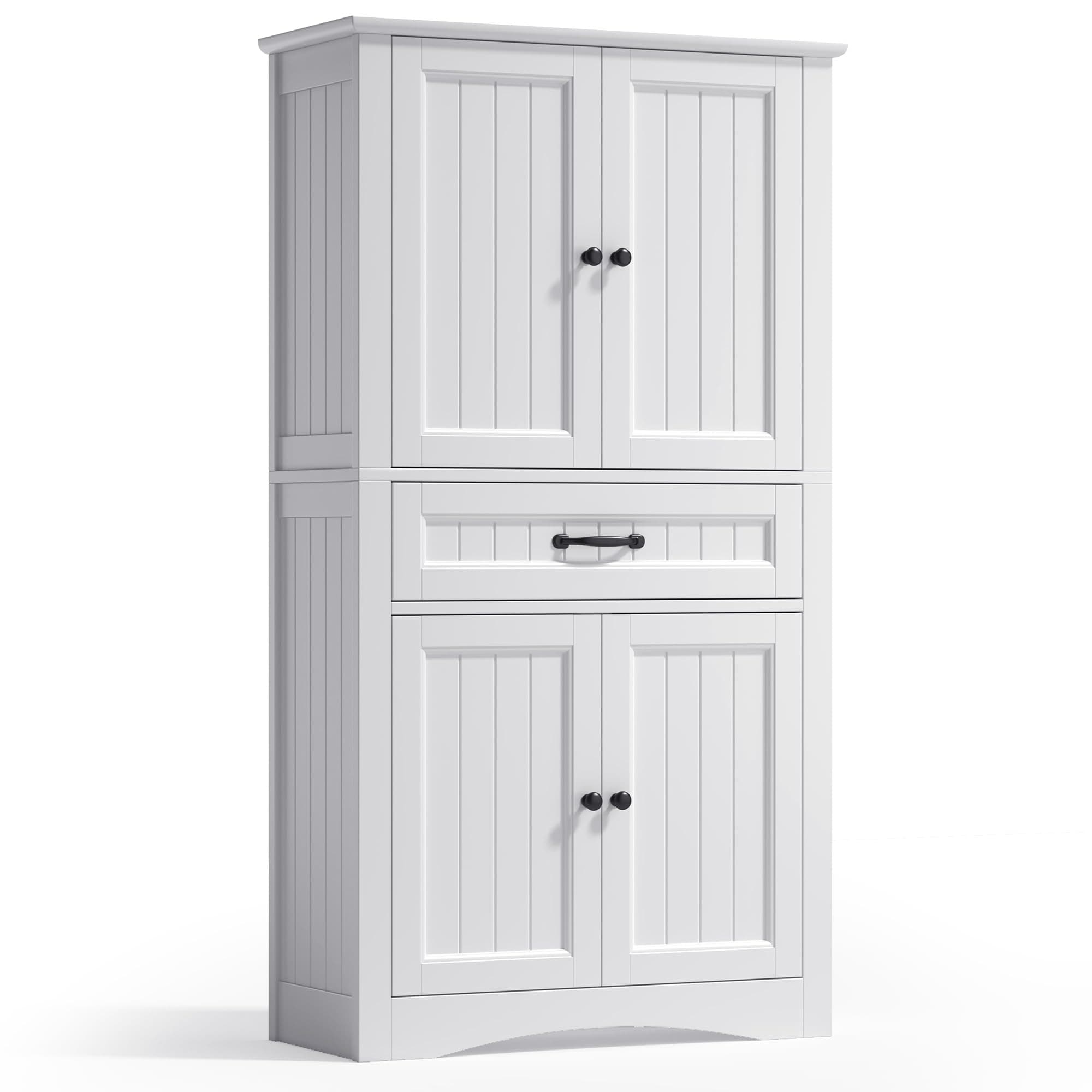 Xbro Badezimmerschrank, Badschrank mit 2 Türen und 1 Schubladen, Verstellbare Schrank für Bad, Küche, Wohnzimmer oder Arbeitszimmer, 73 x 130 x 31 cm, Weiß