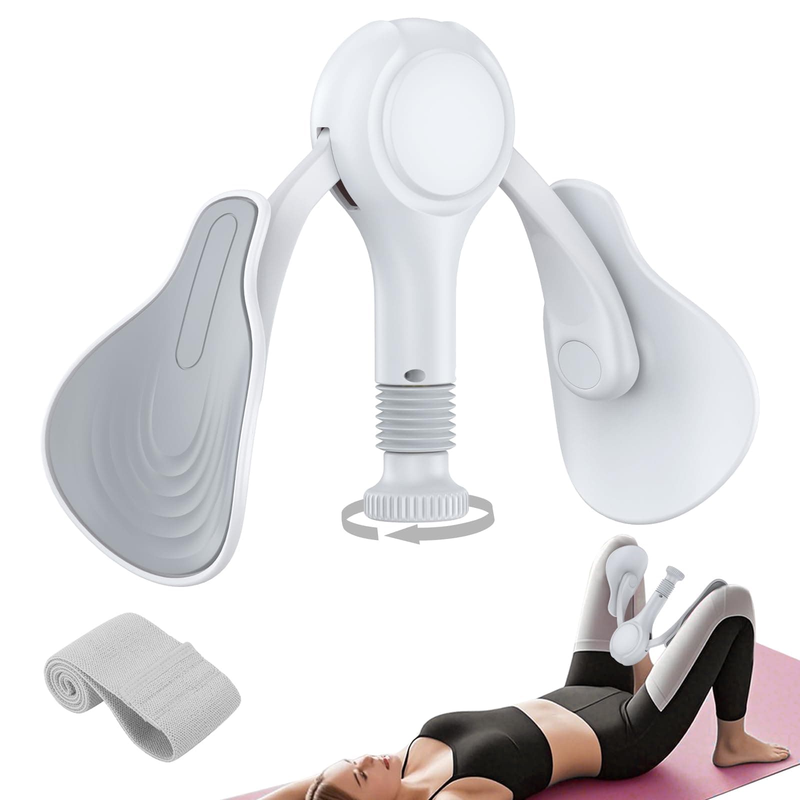 Beckenbodentrainer für Frau und Mann Beintrainer Oberschenkeltrainer mit Fitnessband Trainingsgeräte für Zuhause Sportgeräte für Ausdauertraining Reha