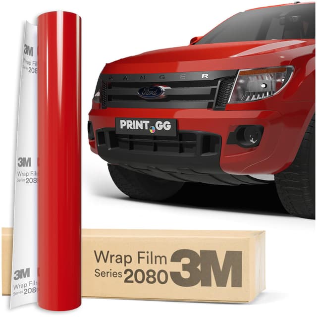 PRINT.GG Autofolie 3M 2080 Glänzendes Hot Rod Rot G13, 152 x 110 cm, Selbstklebende Folie Car Wrapping Folie, Robuste Lackschutzfolie Auto, Motorrad, Boot, Auto Folie mit hervorragender Haftung 152 x 110 cm Glänzendes Hot Rod Rot
