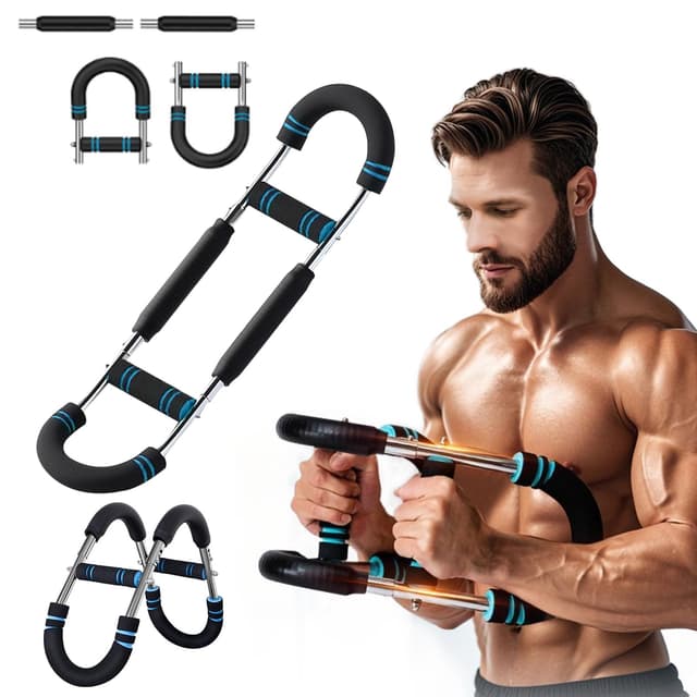 Qxeutm Twister Armtrainer, 60-110LB Verstellbares Unterarmtrainer mit 3 Stufen, Brusttrainingsgerät, Trizeps-Krafttraining, Heim-Fitness-Workout-Werkzeug für Männer und Frauen