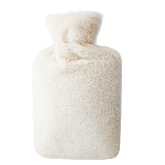 URBZUE Wärmflasche mit Weichem Bezug, Auslaufsicher 2L Hot Water Bottle Nackenwärmflasche Wärmekissen Rücken, Naturkautschuk + Bettflasche Flauschig 2-teiliges Set