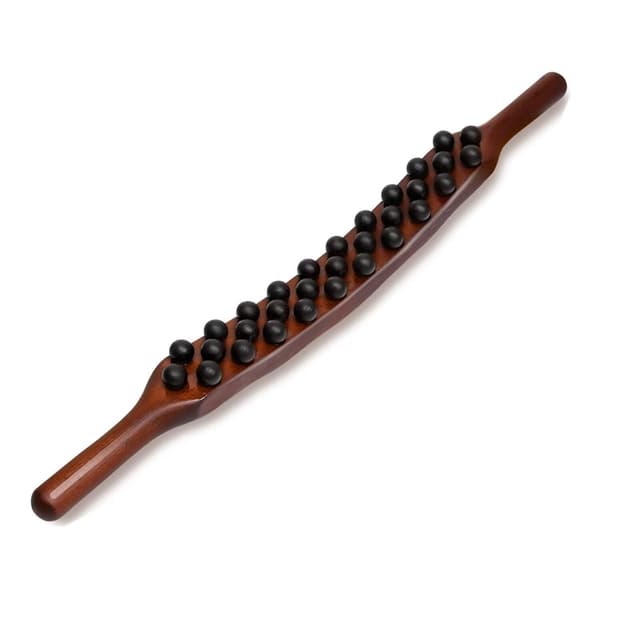 SENIURIS Gua Sha Holztherapiewerkzeug, Myofasziale Freigabe Werkzeug Cellulite Massagegerät, Selbstkörperformendes Massagewerkzeug (31 Perlen)