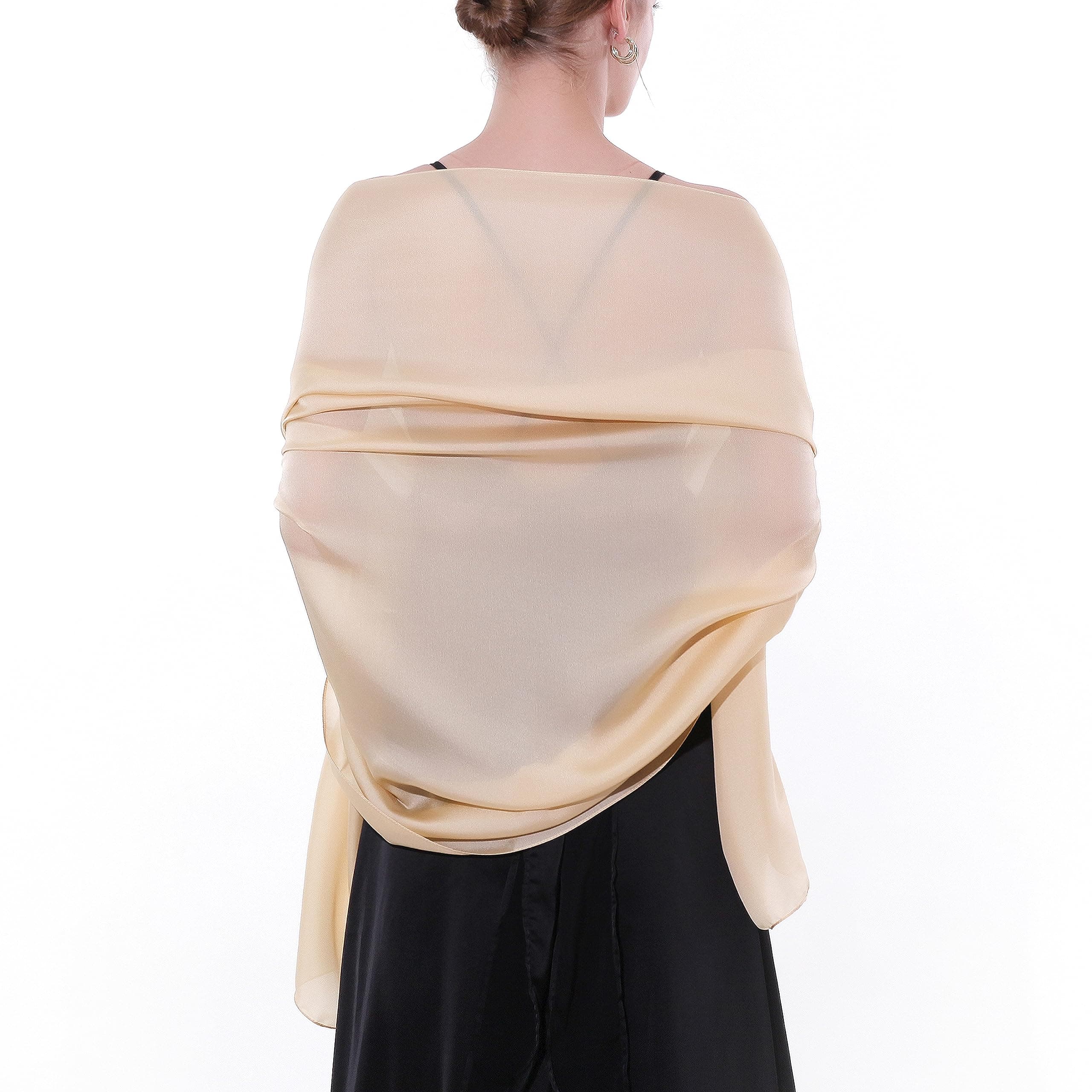 Stola Damen Festlich Schultertuch Abendkleid Frauen Schal Tücher Chiffon Stola Dünn Pashmina Sommer Beige