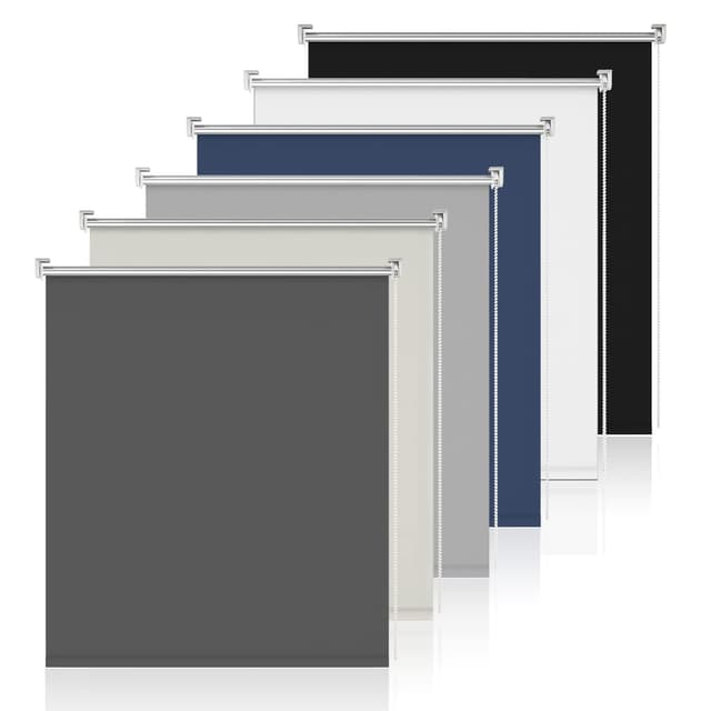 Verdunklungsrollo ohne Bohren Dunkelgrau B85 x H130cm-Stoffbreite 80cm Fenster Verdunkelung Jalousie Jalousien Sonnenschutz Fenster innen ohne Bohren B85 x H130 cm Dunkelgrau
