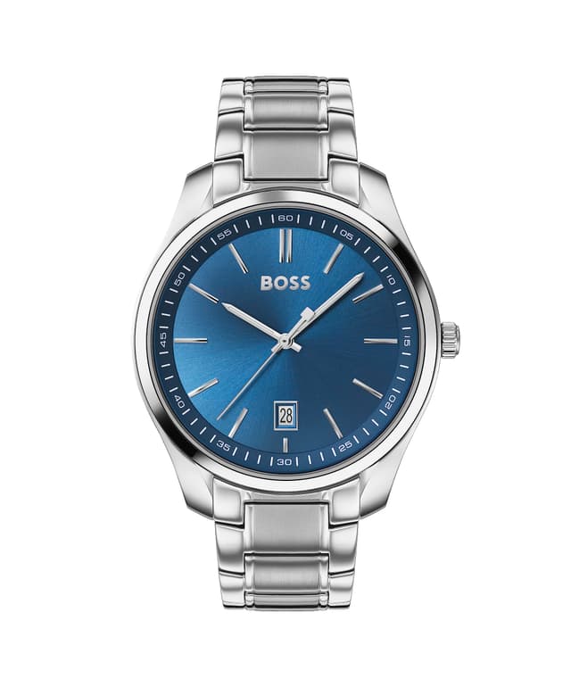 BOSS Analog Quarzuhr für Herren Kollektion Circuit mit Silbernes Edelstahlarmband - 1513731