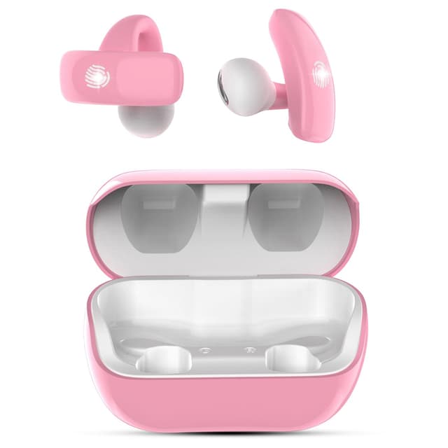 BANIGIPA Kinder True Wireless Earbuds, Open-Ear Kopfhörer mit Mikrofon zum Schutz des Gehörs für das Lernen, Musik und klare Anrufe, Touch-Steuerung Earbuds mit Ladeetui Rosa