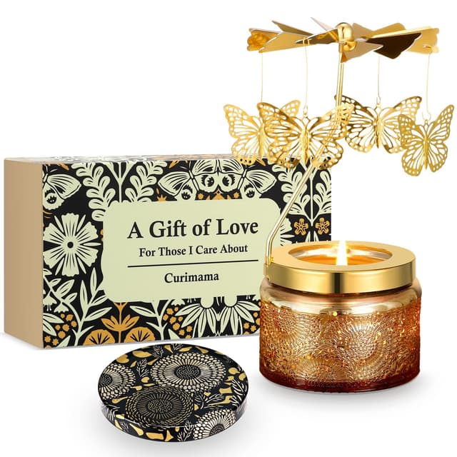 Lustige Geburtstagsgeschenk für Frauen, Schmetterling Geschenke für Frauen, Mama, Schwester, Beste Freundin Geschenke, Drehbar Duftende Kerzen Geschenk für Jahrestag Geburtstag