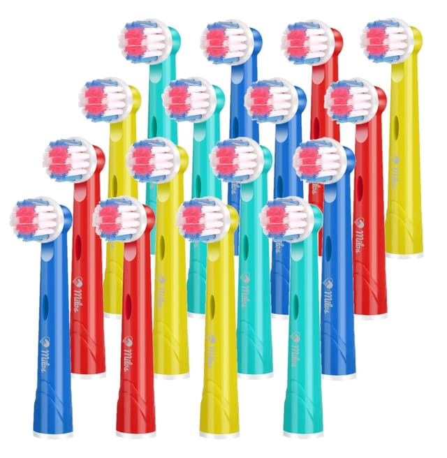 Aufsteckbürsten Kinder Kompatible für Oral B - 16 Stück Milos Professionelle Bürstenköpfe passend für Oral B Elektrische Zahnbürsten über 12 Jahre alt und Erwachsene 16 stück (1er Pack)