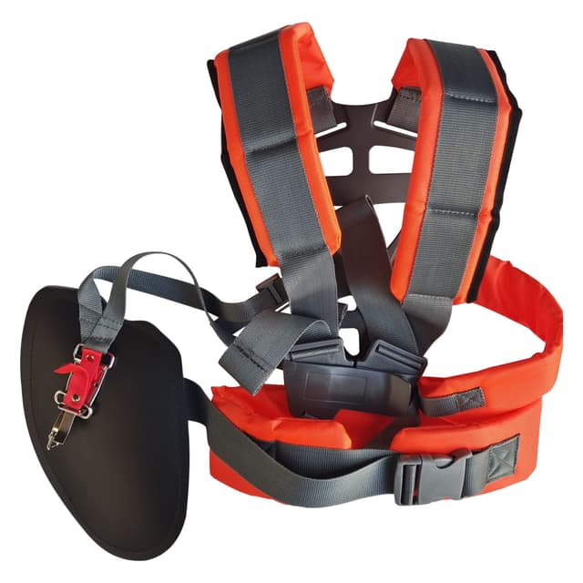 QKTYB Doppel Schultergurt Tragegurt Profi Schulterriemen Motorsense Trimmer Schultergurt für Motorsense Rasentrimmer Freischneider Rasenmäher Gartenarbeit Zubehör Grau