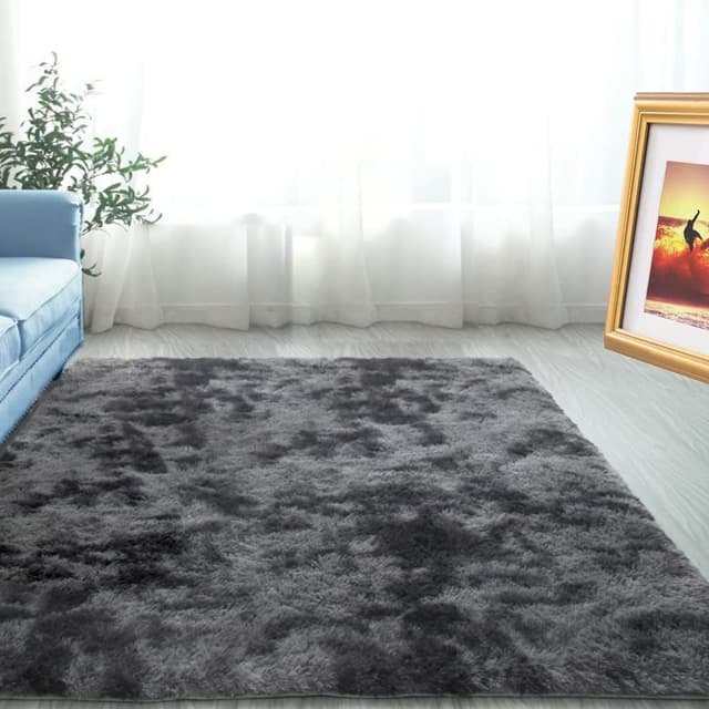 ABWXN Hochflor Teppich Flauschig 120x160 cm Flauschiger Teppich Modern Langflor Shaggy Teppich für Wohnzimmer, Schlafzimmer - Dunkelgrau 120 x 160 cm (Rechteckig) Dunkelgrau