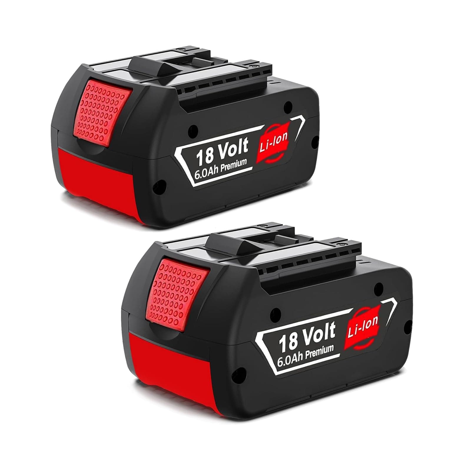 2X 18V 6,0Ah/6000mAh Ersatz Li-Ionen-Akkus für Bosch 18V Li-Ionen-Akku BAT609 BAT609G BAT610G BAT611 BAT612 BAT618 BAT618G BAT619 BAT620 BAT619G BAT622 Akku-Ersatzteile BAT618-6.0Ah AKKU
