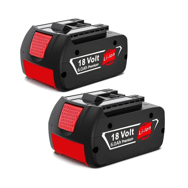 2X 18V 6,0Ah/6000mAh Ersatz Li-Ionen-Akkus für Bosch 18V Li-Ionen-Akku BAT609 BAT609G BAT610G BAT611 BAT612 BAT618 BAT618G BAT619 BAT620 BAT619G BAT622 Akku-Ersatzteile BAT618-6.0Ah AKKU