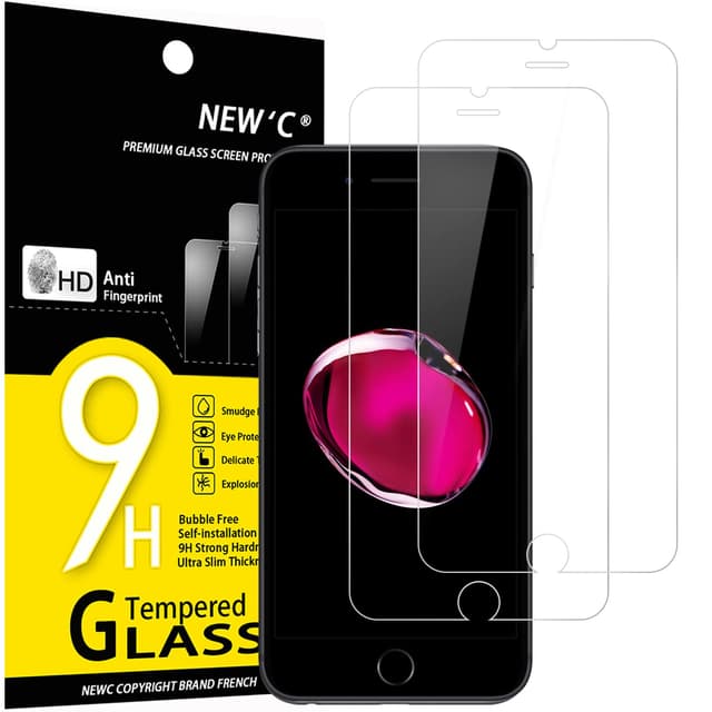NEW'C 2 Stück für iPhone 7 und iPhone 8 für Panzerglas, Frei von Kratzern, 9H Härte, HD Displayschutzfolie, 0.33mm Ultra-klar, Ultrabeständig (2 Stück) 1er Pack Transparent