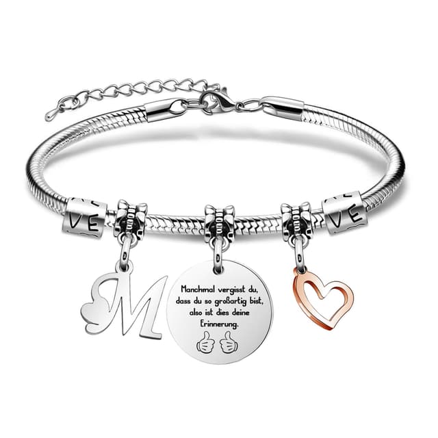 SAMORION 26 Brief Armband,Name Geschenk Inspirierende Armband,Manchmal Vergessen du,Dass Du So Großartig Bist Erinnerung Schmuck Für Frauen Geburtstagsg Armbänder für Freund Weihnachts Abschluss